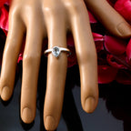 Blue Topaz Solitaire Turkish Silver Blue Gemstone Dainty Promise Ring Jewelry