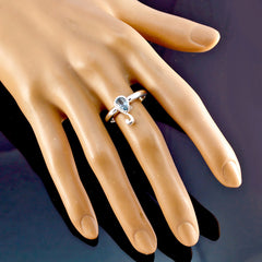 Blue Topaz Solitaire Turkish 92.5 Silver Blue Gems Dainty Romantic Ring Jewelry