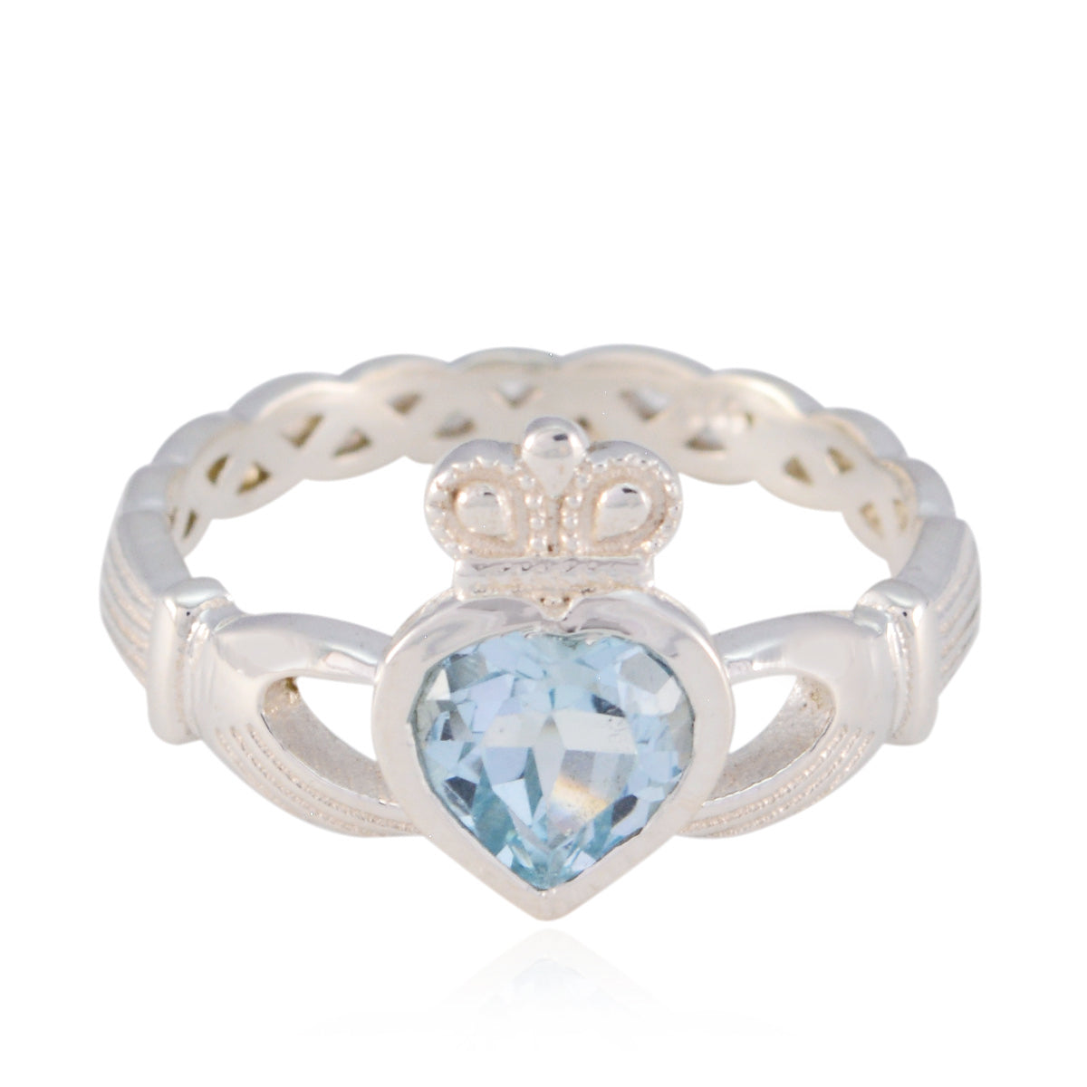 Blue Topaz Solitaire Moroccan Silver Blue Gems Tiny propsel Ring Jewelry Imagen principal del producto