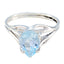 Blue Topaz Solitaire Turkish Sterling Silver Blue Gemstones Dainty Heart Ring Jewellery