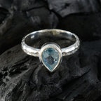 Blue Topaz Solitaire Moroccan Sterling Silver Blue Gemstones Featherlight Fairytale Ring Jewelry