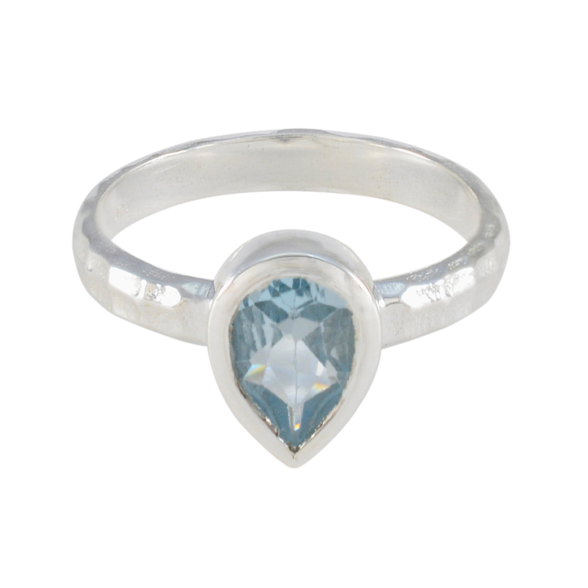 Blue Topaz Solitaire Moroccan Sterling Silver Blue Gemstones Featherlight Fairytale Ring Jewelry Hoofdafbeelding