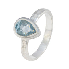 Blue Topaz Solitaire Moroccan Sterling Silver Blue Gemstones Featherlight Fairytale Ring Jewelry