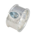 Blue Topaz Solitaire Russian 925 Silver Blue Gemstones Versatile Victorian Band Jewelry