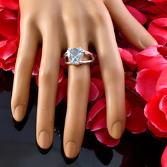 Blue Topaz Solitaire Australian 925 Sterling Silver Blue Gemstones Featherlight Traditional Ring Jewelry