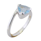 Blue Topaz Solitaire Egyptian 925 Silver Blue Gemstones Dainty Geometric Ring Jewellery