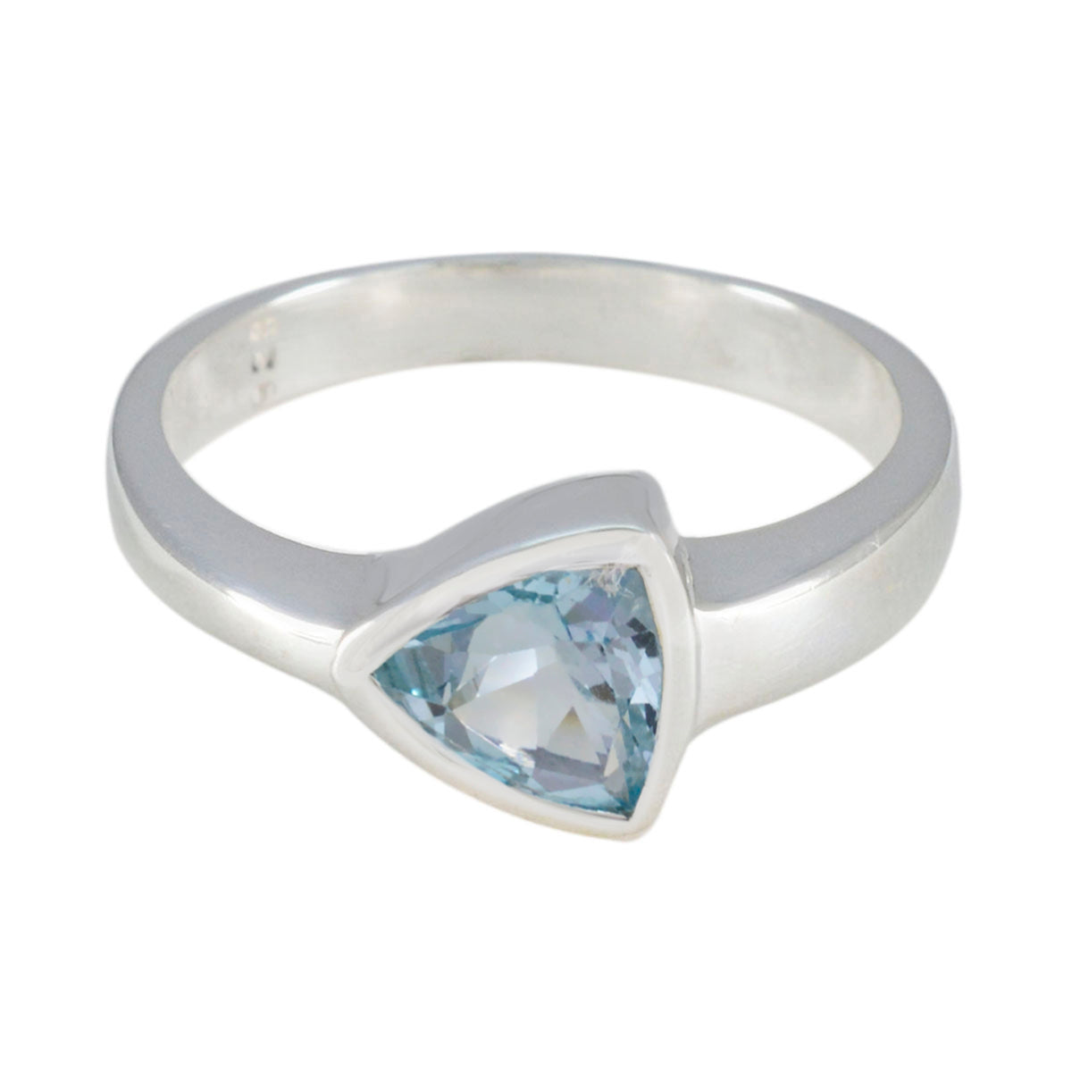 Blue Topaz Solitaire Egyptian 92.5 Silver Blue Gemstone Tiny Artisan Ring Jewelry Main image