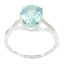 Blue Topaz Solitaire Japanese 925 Sterling Silver Blue Gemstone Delicate Luxurious Ring Jewellery