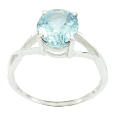 Blue Topaz Solitaire Japanese 925 Sterling Silver Blue Gemstone Delicate Luxurious Ring Jewellery