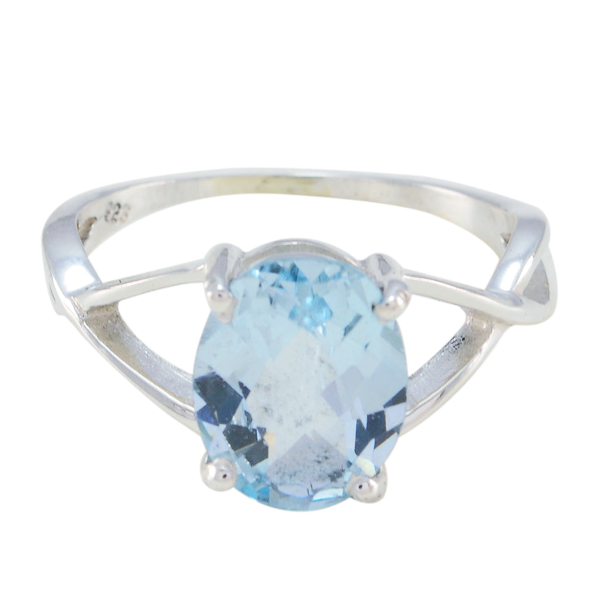 Blue Topaz Solitaire Japanese 925 Sterling Silver Blue Gemstone Delicate Luxurious Ring Jewellery