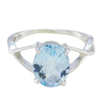 Blue Topaz Solitaire Japanese 925 Sterling Silver Blue Gemstone Delicate Luxurious Ring Jewellery