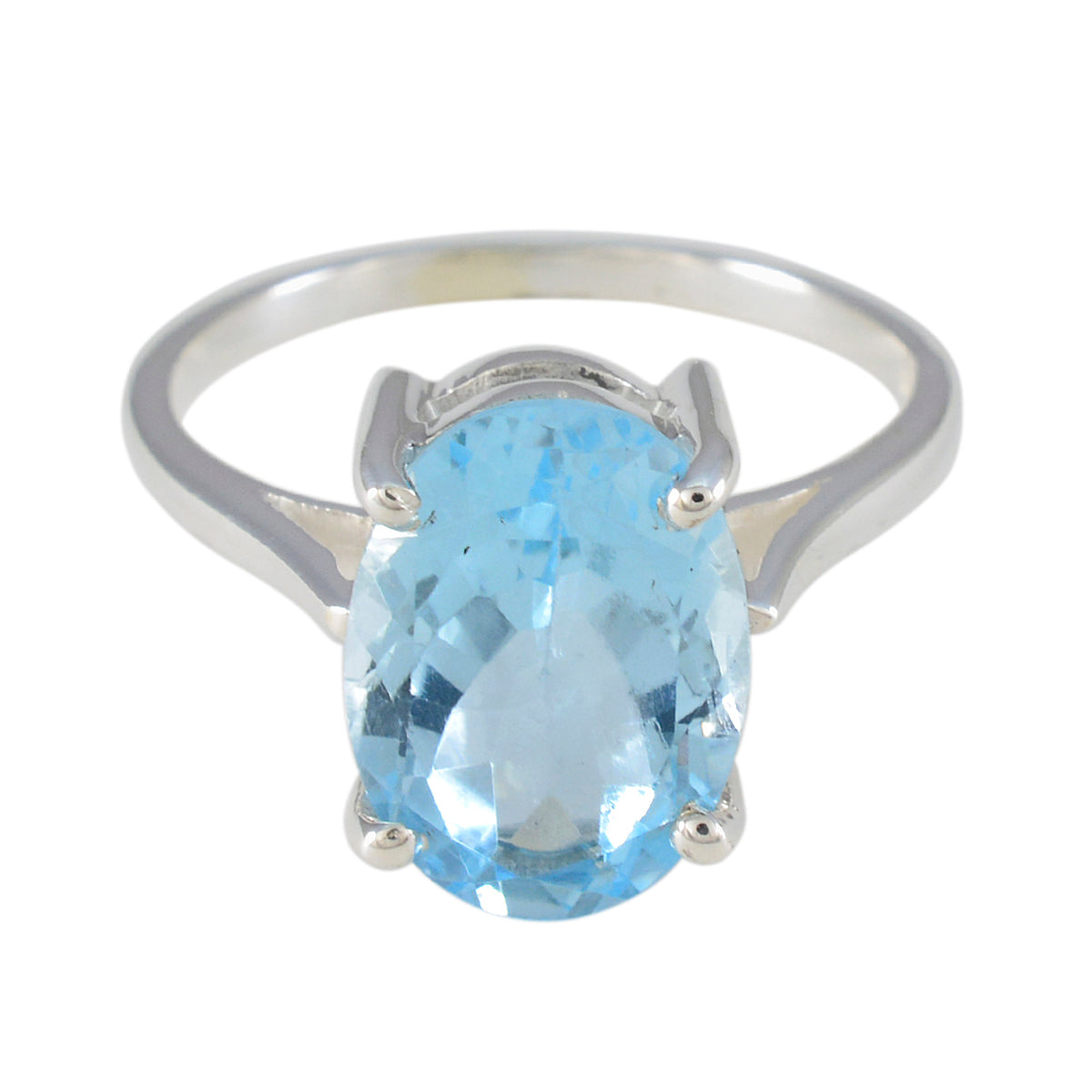 Blue Topaz Solitaire Moroccan Silver Blue Gemstones Featherlight Ethnic Ring Jewelry