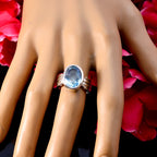 Blue Topaz Solitaire Egyptian 925 Sterling Silver Blue Gemstones Versatile Heritage Ring Jewellery