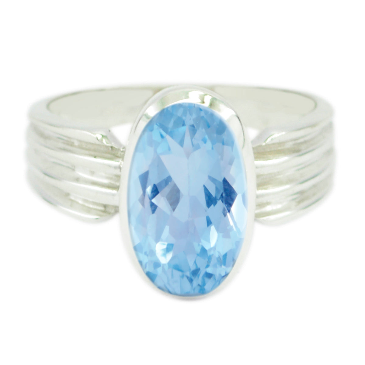 Blue Topaz Solitaire Egyptian 925 Sterling Silver Blue Gemstones Versatile Heritage Ring Jewellery