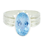 Blue Topaz Solitaire Egyptian 925 Sterling Silver Blue Gemstones Versatile Heritage Ring Jewellery