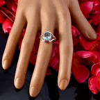 Blue Topaz Solitaire Japanese 92.5 Silver Blue Gemstones Whisper thin Trendy Ring Jewelry