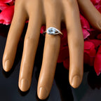 Blue Topaz Solitaire American Silver Blue Gemstones Delicate Romantic Ring Jewellery