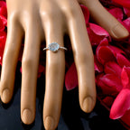 Blue Topaz Solitaire American Sterling Silver Blue Gemstones Minimalist Twist Ring Jewellery