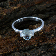 Blue Topaz Solitaire American 925 Sterling Silver Blue Gems Delicate Luxurious Ring Jewellery