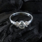 Blue Topaz Solitaire Korean 92.5 Silver Blue Gemstone Dainty Modern Ring Jewelry