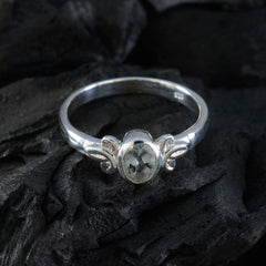 Blue Topaz Solitaire Korean 92.5 Silver Blue Gemstone Dainty Modern Ring Jewelry