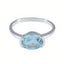 Blue Topaz Solitaire Turkish 92.5 Silver Blue Gemstones Whisper thin Abstract Ring Jewelry