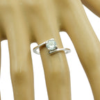 Blue Topaz Solitaire Japanese Silver Blue Gemstone Dainty Graceful Ring Jewellery