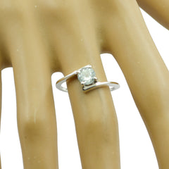 Blauer Topas Solitär Japanisches Silber Blauer Edelstein Zierlicher anmutiger Ring Schmuck