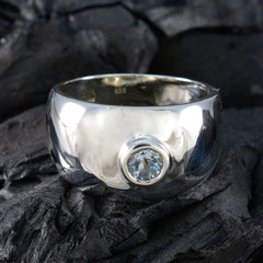 Blue Topaz Solitaire African 925 Silver Blue Gemstones Eye catching Sophisticated Ring Jewellery