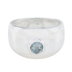 Blue Topaz Solitaire African 925 Silver Blue Gemstones Eye catching Sophisticated Ring Jewellery