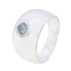 Blue Topaz Solitaire African 925 Silver Blue Gemstones Eye catching Sophisticated Ring Jewellery