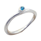 Blue Topaz Solitaire Turkish Sterling Silver Blue Gemstone Delicate Luxurious Ring Jewellery