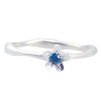 Blue Topaz Solitaire Korean 925 Silver Blue Gemstone Dainty Fairytale Ring Jewellery