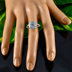 Blue Topaz Solitaire Indian Silver Blue Gemstone Featherlight Fairytale Ring Jewellery