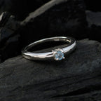 Blue Topaz Solitaire American 92.5 Silver Blue Gemstone Elegant  Luxurious Ring Jewellery
