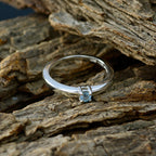 Blue Topaz Solitaire American 92.5 Silver Blue Gemstone Elegant  Luxurious Ring Jewellery