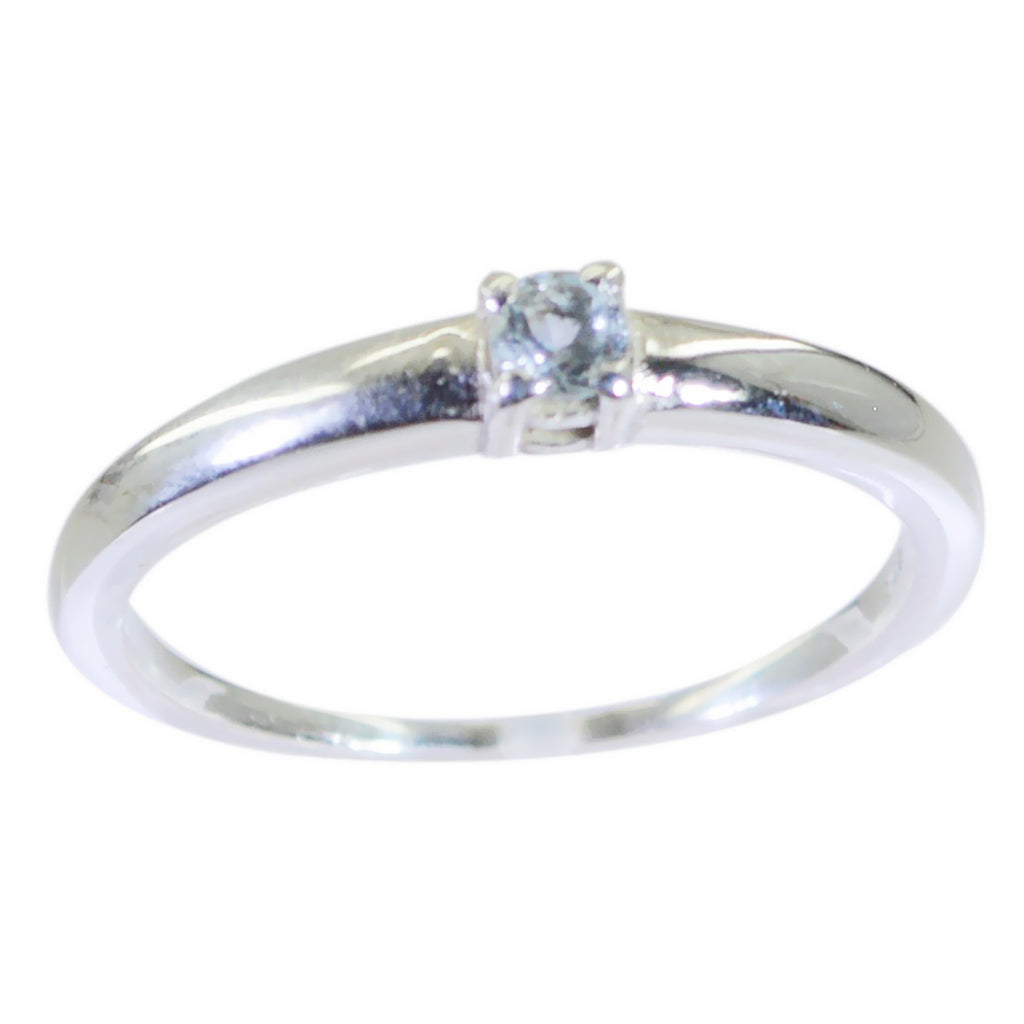 Blue Topaz Solitaire American 92.5 Silver Blue Gemstone Elegant  Luxurious Ring Jewellery