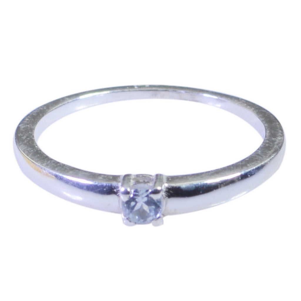 Blue Topaz Solitaire American 92.5 Silver Blue Gemstone Elegant  Luxurious Ring Jewellery