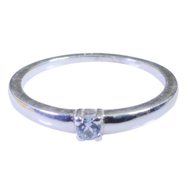 Blue Topaz Solitaire American 92.5 Silver Blue Gemstone Elegant  Luxurious Ring Jewellery