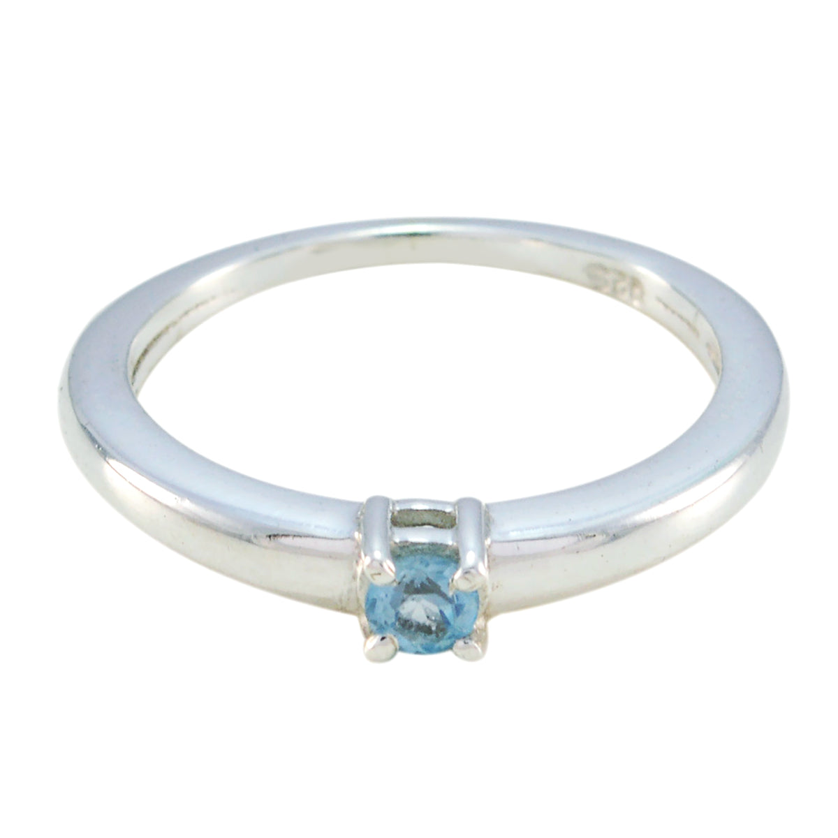 Blue Topaz Solitaire American 92.5 Silver Blue Gemstone Elegant  Luxurious Ring Jewellery