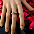 Blue Topaz Solitaire African Sterling Silver Blue Gems Slim Trendy Ring Jewellery