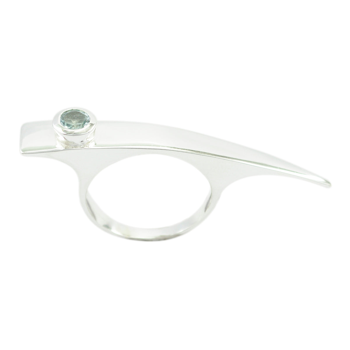 Blue Topaz Solitaire African Silver Blue Gemstone Versatile Luxurious Ring Jewellery