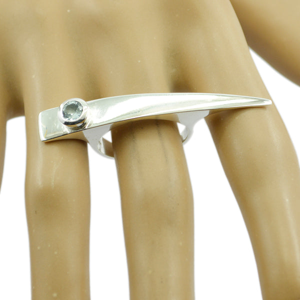 Blue Topaz Solitaire African Silver Blue Gemstone Versatile Luxurious Ring Jewellery