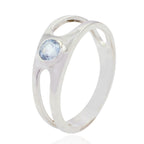 Blue Topaz Solitaire Japanese 925 Sterling Silver Blue Gemstone Dainty Abstract Ring Jewellery