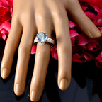 Blue Topaz Solitaire Egyptian 925 Silver Blue Gemstones Classic Feminine Ring Jewellery
