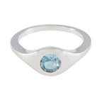 Blue Topaz Solitaire African 925 Silver Blue Gemstones Featherlight Fairytale Ring Jewelry