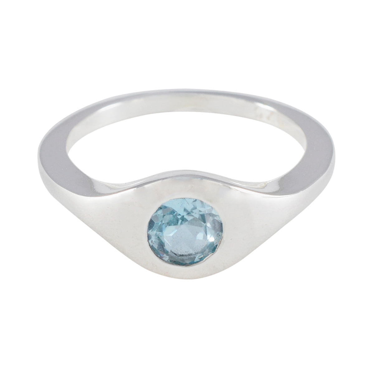Blue Topaz Solitaire African 925 Silver Blue Gemstones Featherlight Fairytale Ring Jewelry