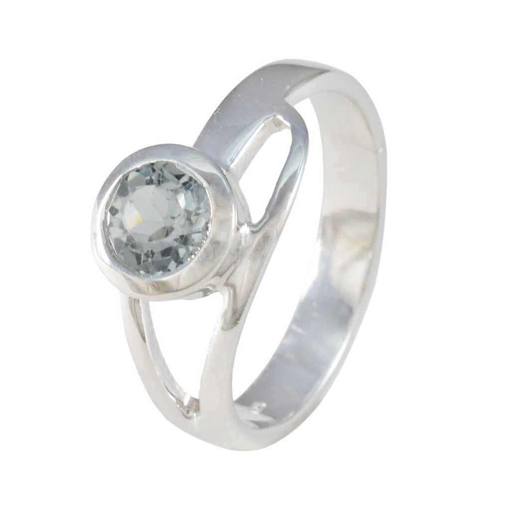 Blue Topaz Solitaire Moroccan 925 Sterling Silver Blue Gemstones Slim Luxurious Ring Jewelry