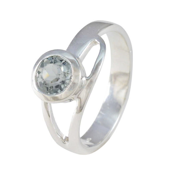 Blue Topaz Solitaire Moroccan 925 Sterling Silver Blue Gemstones Slim Luxurious Ring Jewelry