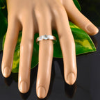 Blue Topaz Solitaire Indian Silver Blue Gems Slim Graceful Ring Jewelry